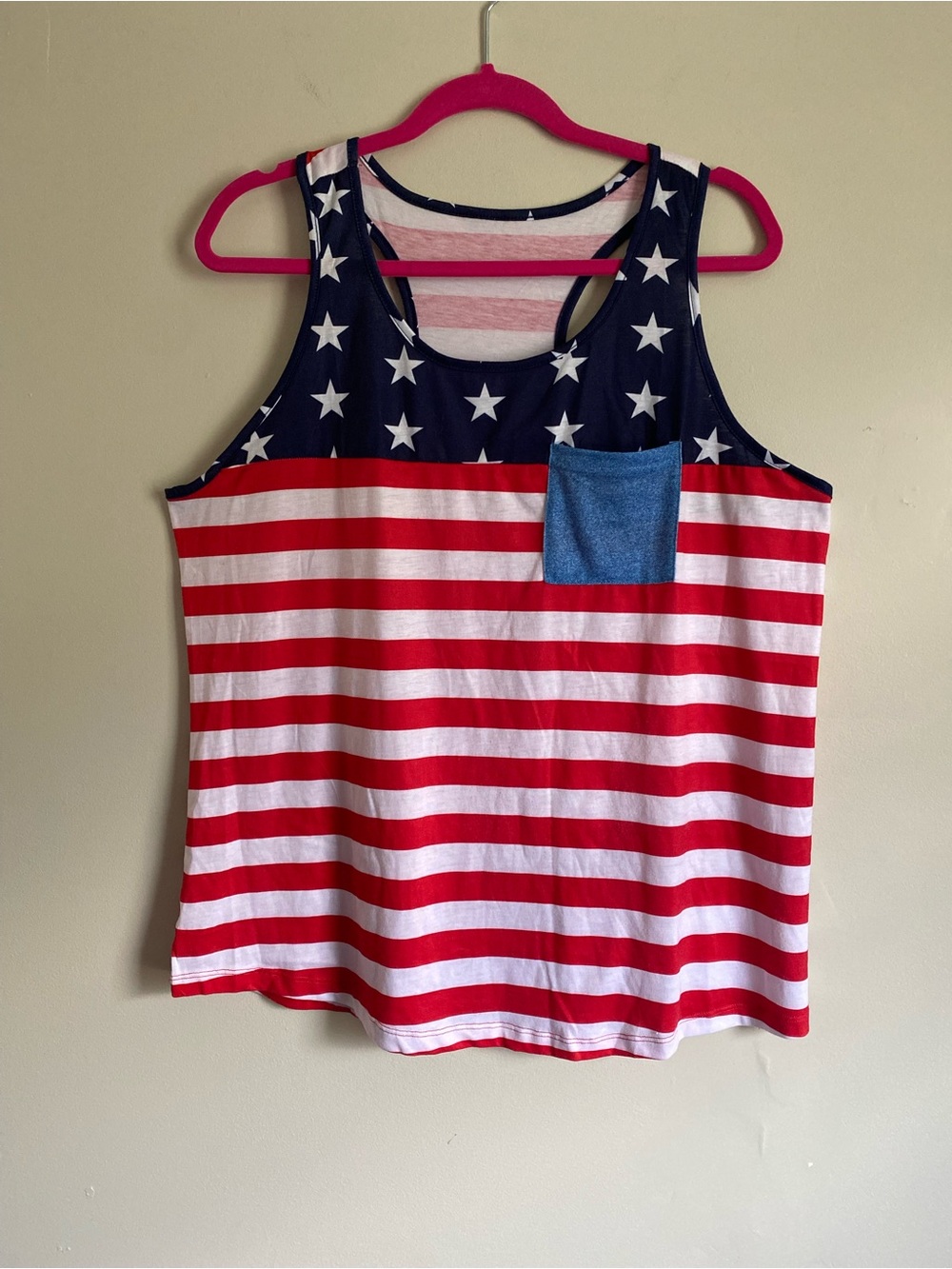 Boutique Tank Top XL Patriotic Flag Classic Casual Festival Party Concert Beach